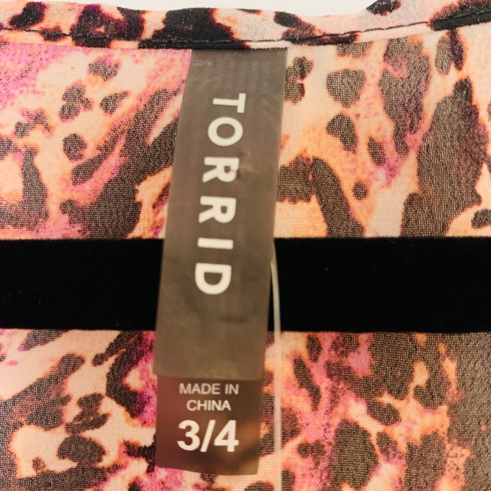 Torrid Leopard Kaftan Womens 3-4X NEW Purple Black Resort Cruise Vacation Flowy - Picture 3 of 10